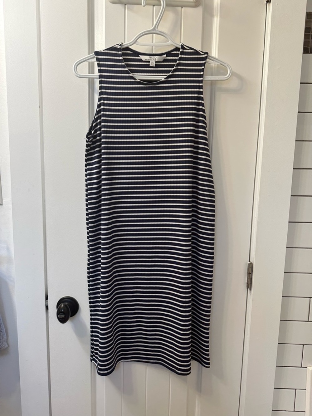 Sleeveless Black and White Striped Dress . Never worn